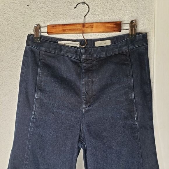 Anthropologie Pilcro and the Letterpress Wide Leg Retro Dark Wash Jeans Size 28 - Picture 2 of 7